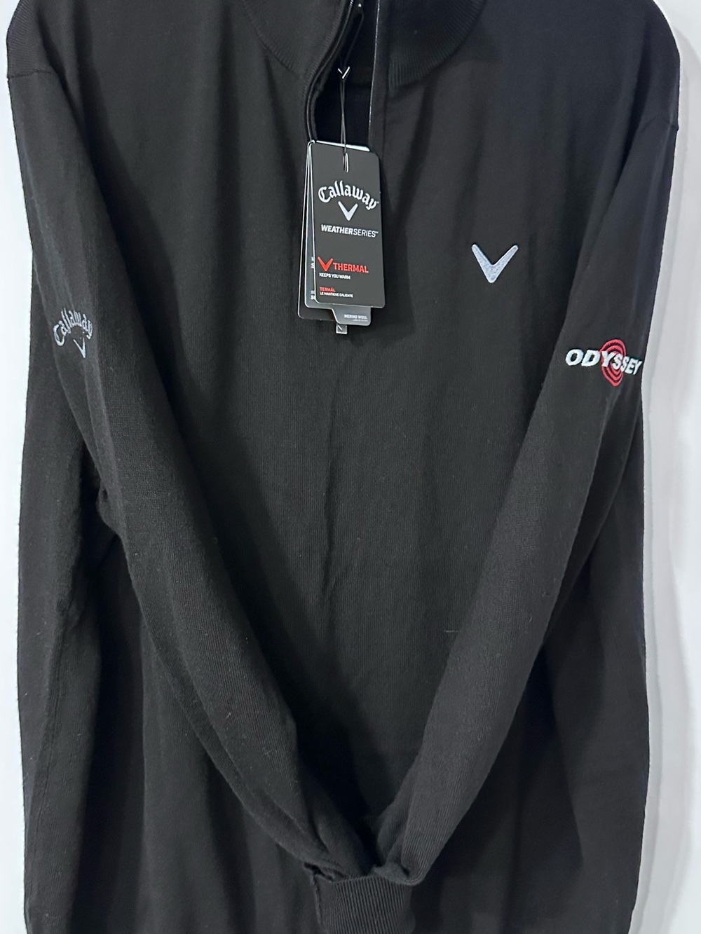 Callaway Black Half-Zip Golf Pullover with Gray Accents